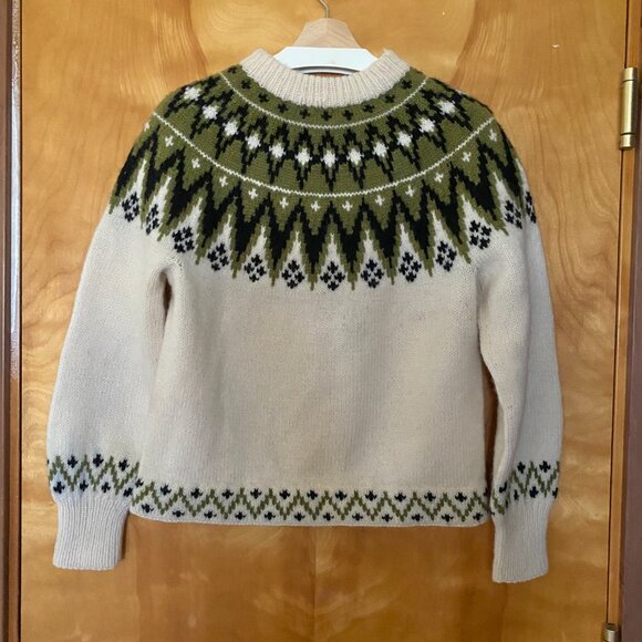 Norse Knit Vintage 100% Wool Norwegian Nordic Fair Isle Sweater Hand Knit - Picture 3 of 14